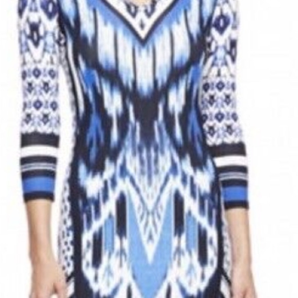 Roberto Cavalli Bodycon Abstract Pattern 3/4 sleeve dress - Picture 3 of 11
